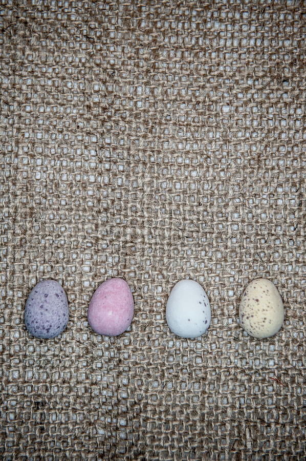 Mini Eggs on Hessian  Photograph by Helen Jackson
