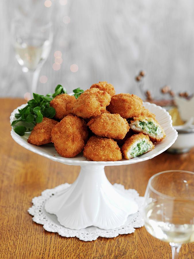 Mini-kievs Filled With Chicken And Parsley For Christmas Photograph by Gareth Morgans