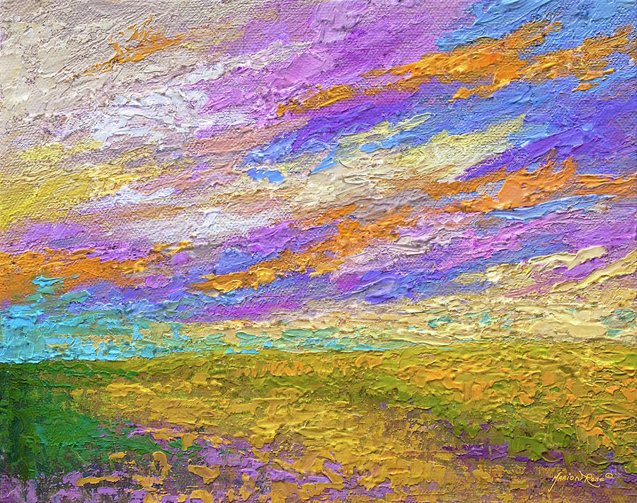 Purple Painting - Mini Landscape by Marion Rose Purple Painting - Mini Landscape by Marion Rose