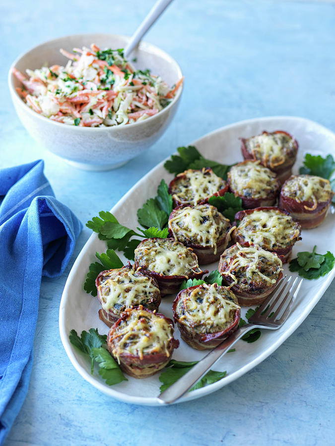 Mini Meatballs Wrapped In Bacon Photograph by Martin Dyrlv