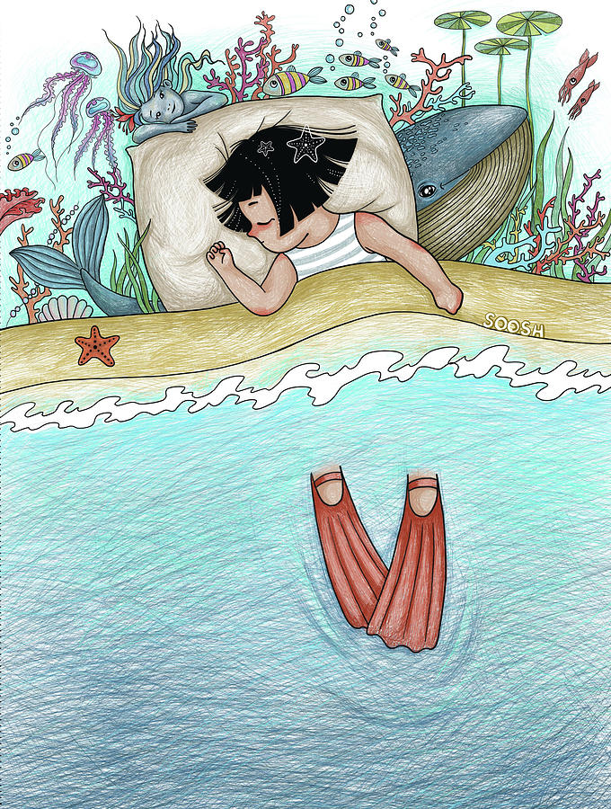 Fantasy Digital Art - Mini Mee. Ocean Dreams. by Soosh