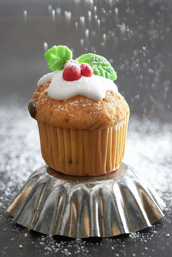 Mini Muffin For Christmas, Sprinkled With Powdered Sugar Photograph by Inge Ofenstein