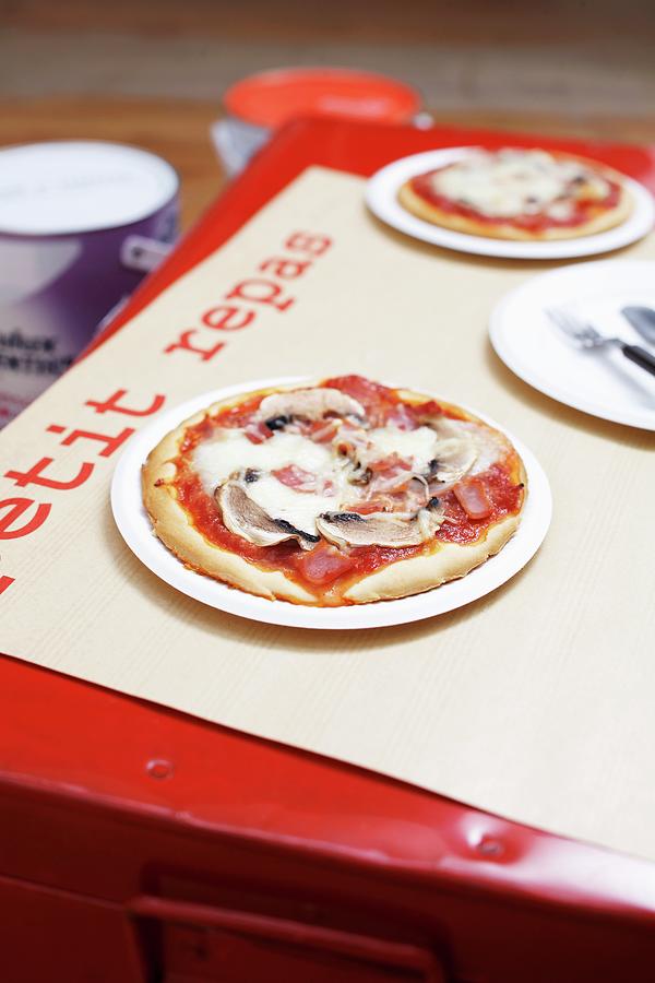 Mini Pizzas Topped With Mushrooms Photograph by Atelier Mai 98