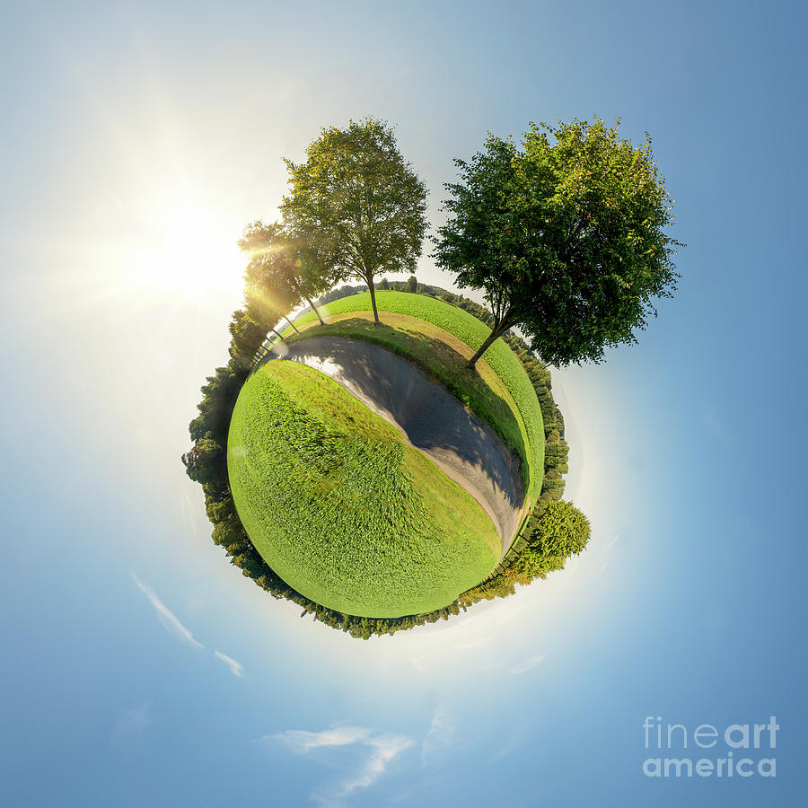 Mini planet design park and trees Photograph by Simon Bratt