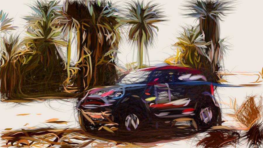 Mini Rally Drawing Digital Art by CarsToon Concept