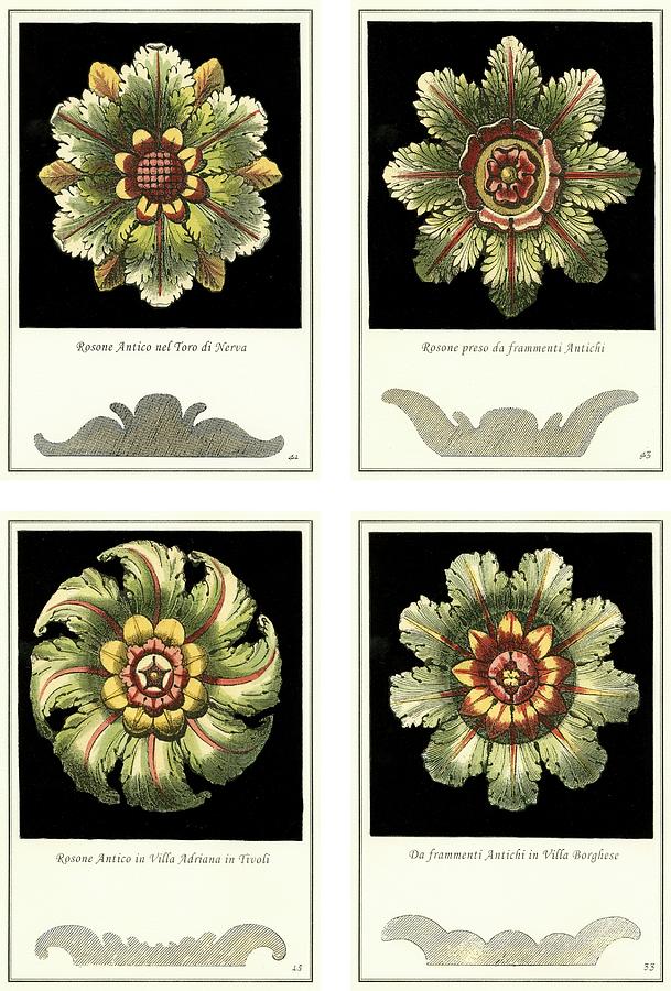 Four Painting - Mini Rosettes by Unknown
