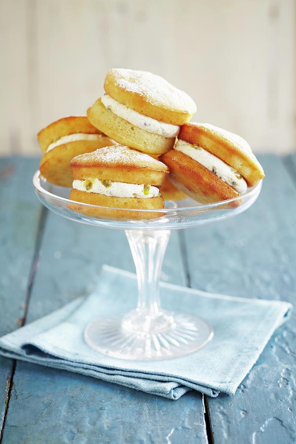 Mini Victoria Sponge Cakes Filled With Passion Fruit Cream Photograph by Charlotte Tolhurst