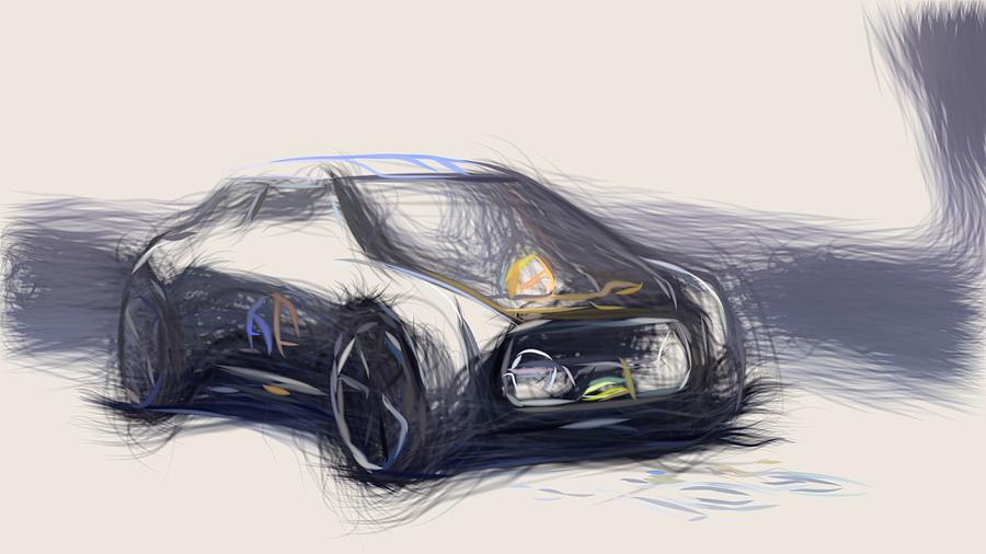 Mini Vision Next 100 Draw Digital Art by CarsToon Concept