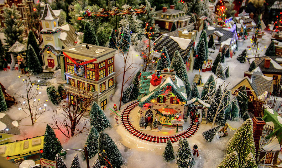 Miniature Christmas Village Photograph by William E Rogers