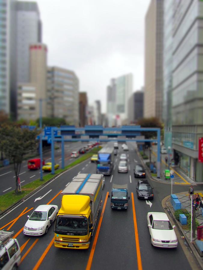 Miniature Downtown Osaka Photograph by Maja Strasser