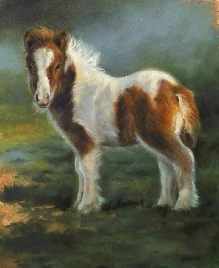Miniature shetland pony foal Painting by Marjolein Kruijt