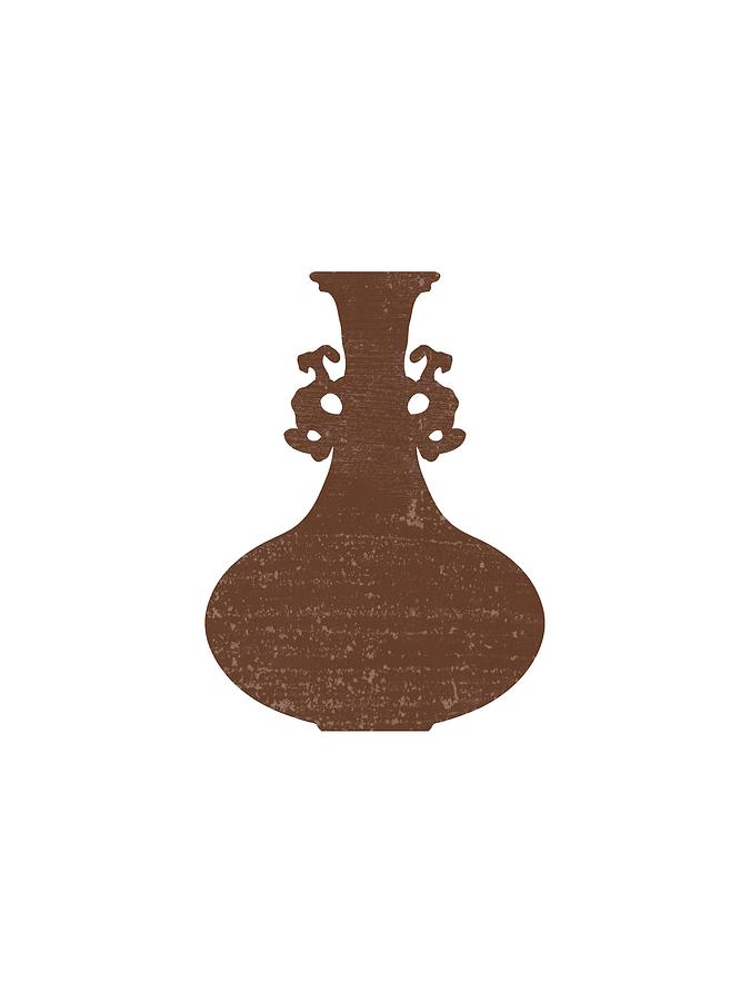 Abstract Mixed Media - Minimal Abstract Vase 10 - Alabastron - Terracotta Series - Modern, Contemporary Print - Burnt Umber by Studio Grafiikka Abstract Mixed Media - Minimal Abstract Vase 10 - Alabastron - Terracotta Series - Modern, Contemporary Print - Burnt Umber by Studio Grafiikka