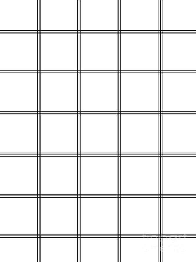 Abstract Mixed Media - Minimal Black White Grid Glam #1 #line #decor #art by Anitas and Bellas Art