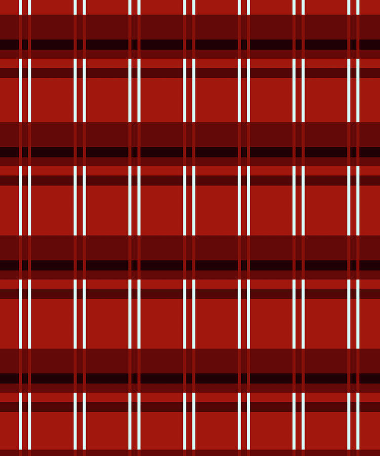 Stripes Mixed Media - Minimalist Red Plaid Design 01 by Lightboxjournal