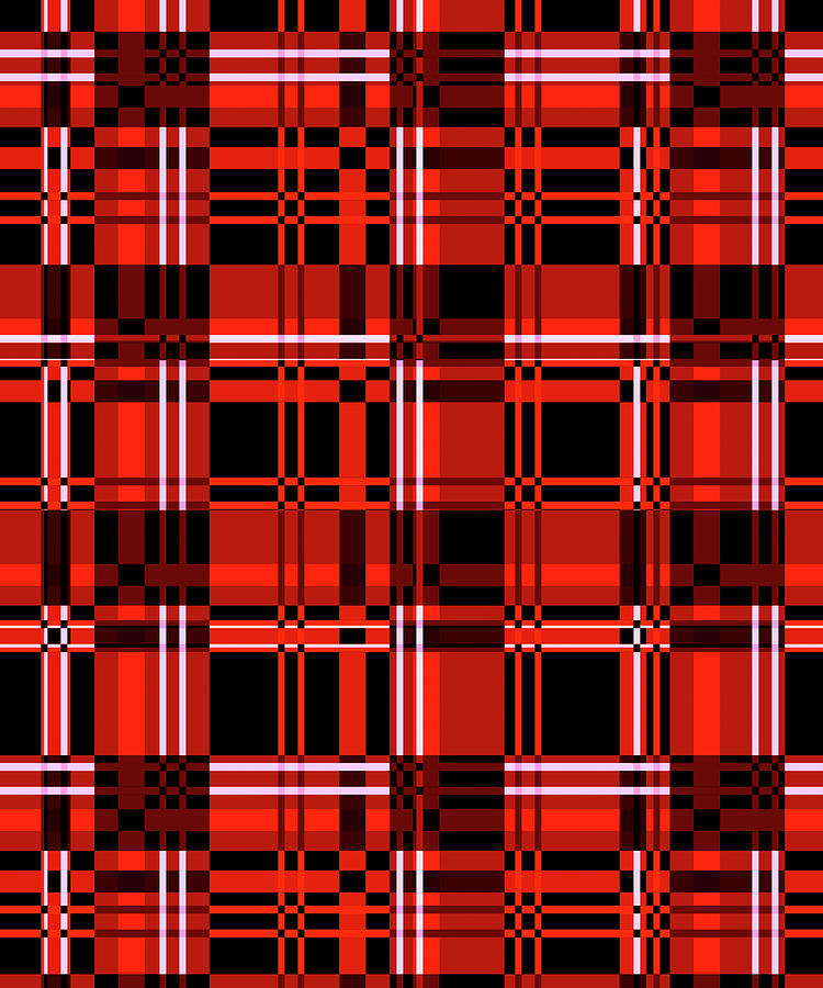 Stripes Mixed Media - Minimalist Red Plaid Design 06 by Lightboxjournal