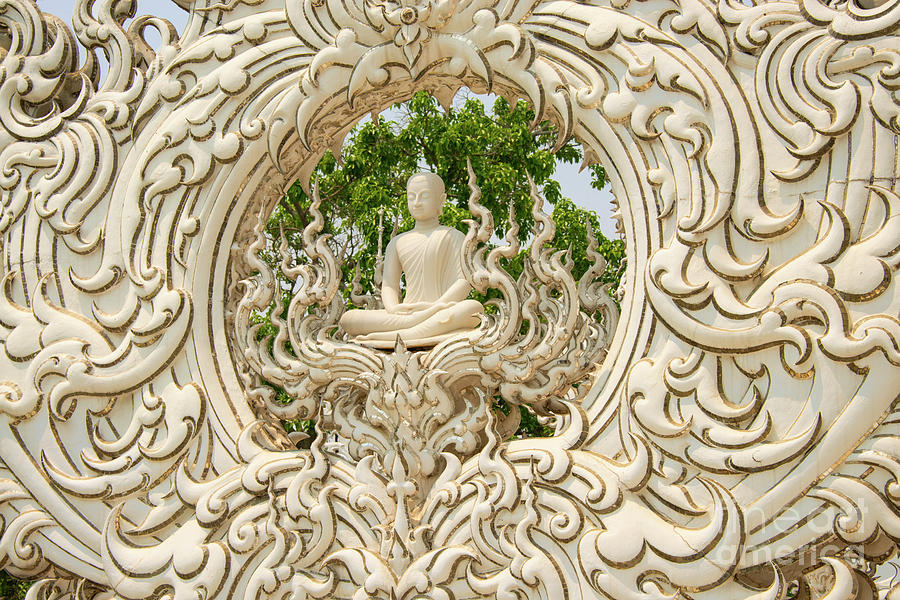 Miniture Buddha at Chiang Rai White Temple Photograph by Bob Phillips