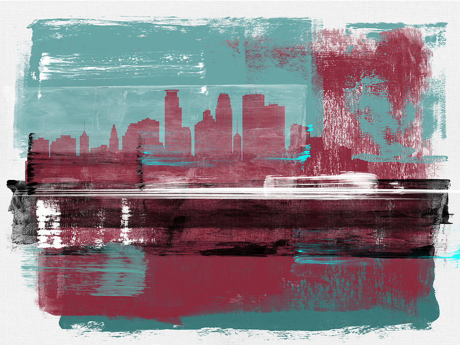 Minneapolis Mixed Media - Minneapolis Abstract Skyline II by Naxart Studio Minneapolis Mixed Media - Minneapolis Abstract Skyline II by Naxart Studio
