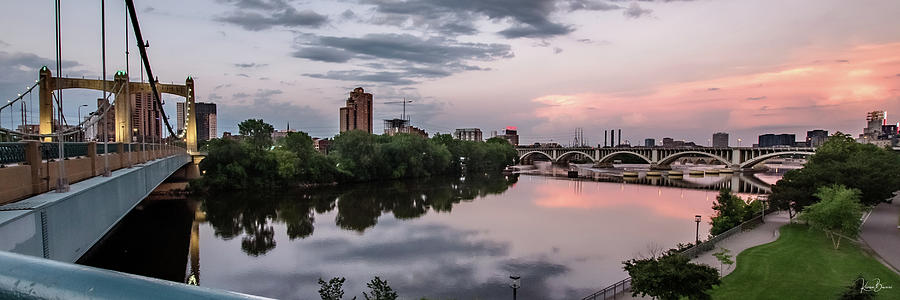 Minneapolis Bridges Panoramic Print Signed Photograph by Karen Kelm