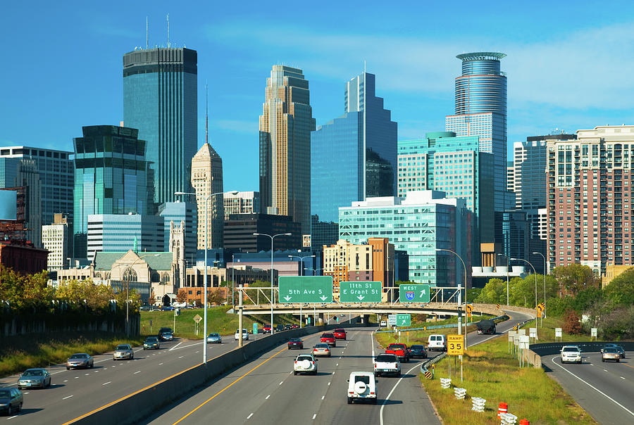 Minneapolis Downtown And Highway Photograph by Davel5957