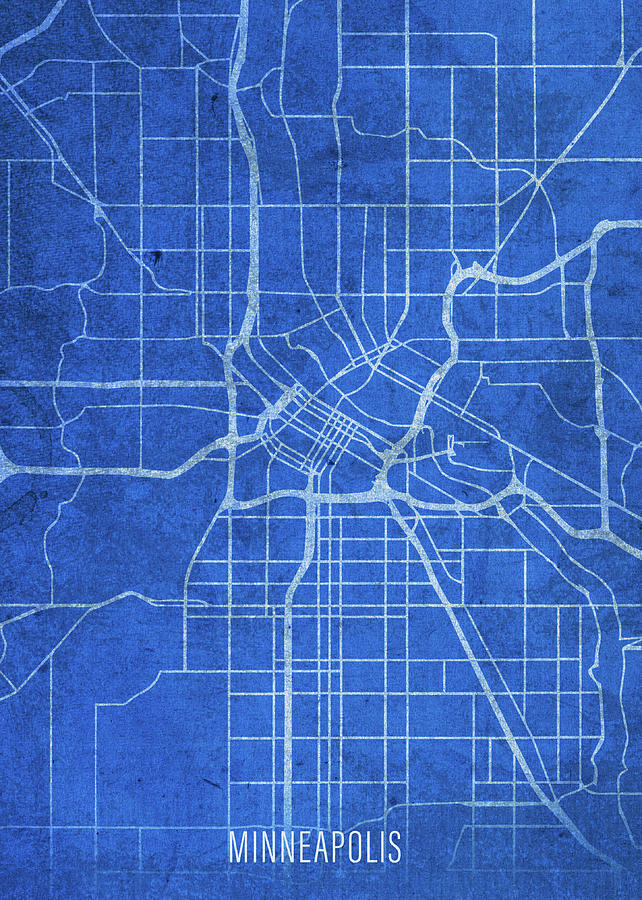 Minneapolis Mixed Media - Minneapolis Minnesota City Street Map Blueprints by Design Turnpike