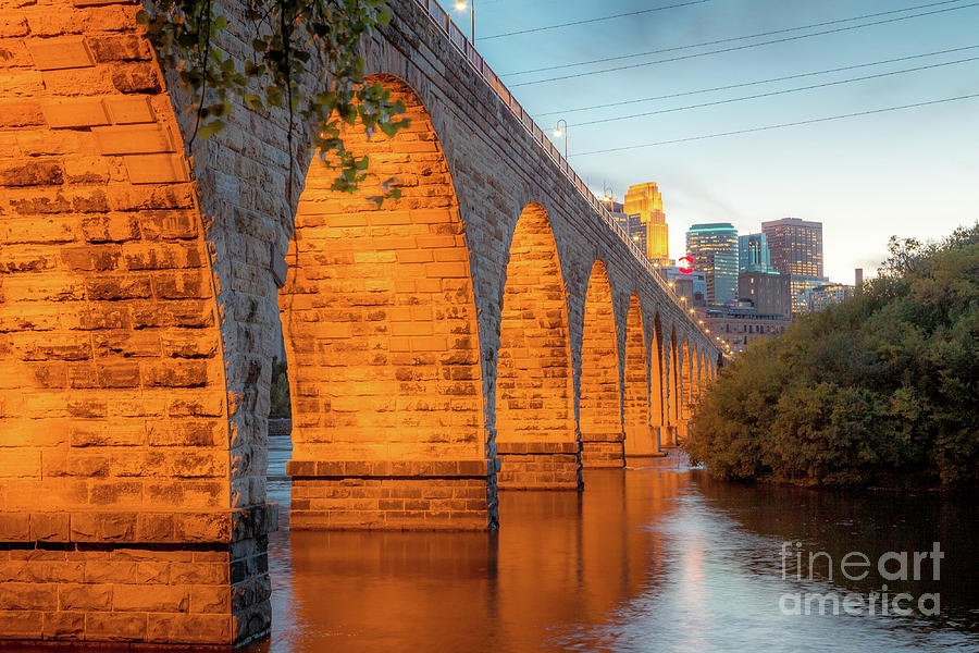 Minnesota Photograph - Minneapolis Skyline and the Stone Arch Bridge by Habashy Photography Minnesota Photograph - Minneapolis Skyline and the Stone Arch Bridge by Habashy Photography