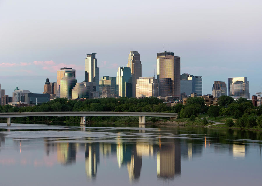 Minneapolis Skyline With Mississippi Photograph by Jmichl
