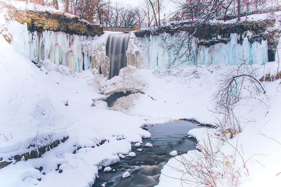 Minnehaha Falls in the winter Photograph by Jay Smith