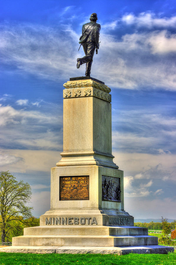 Minnesota at Gettysburg - Monument to the 1st Infantry Regiment Volunteers - 2nd Corps Photograph by Michael Mazaika