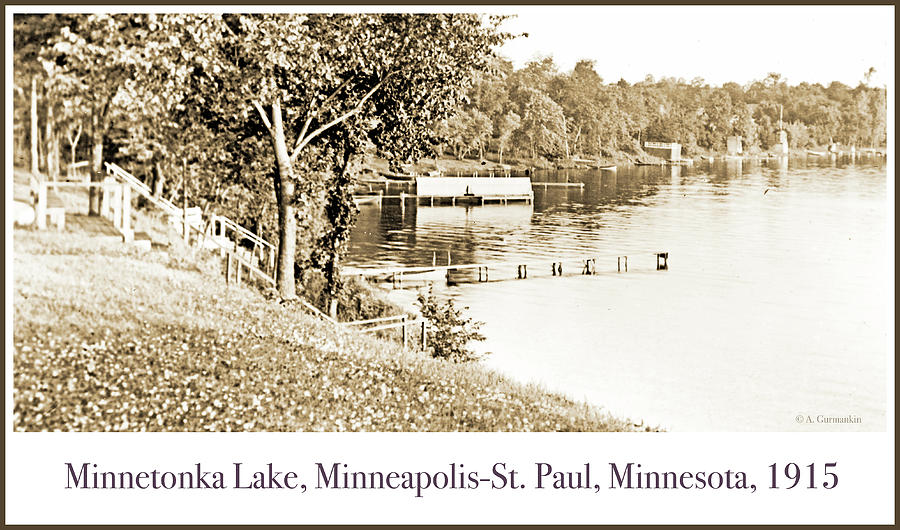 Minnetonka Lake, Minneapolis St. Paul, Minnesota, 1915 Photograph by A Macarthur Gurmankin