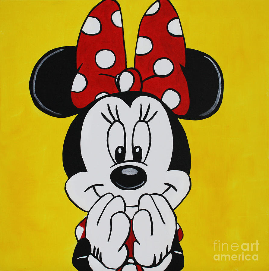 MINNIE MOUSE Yellow Painting by Kathleen Artist PRO