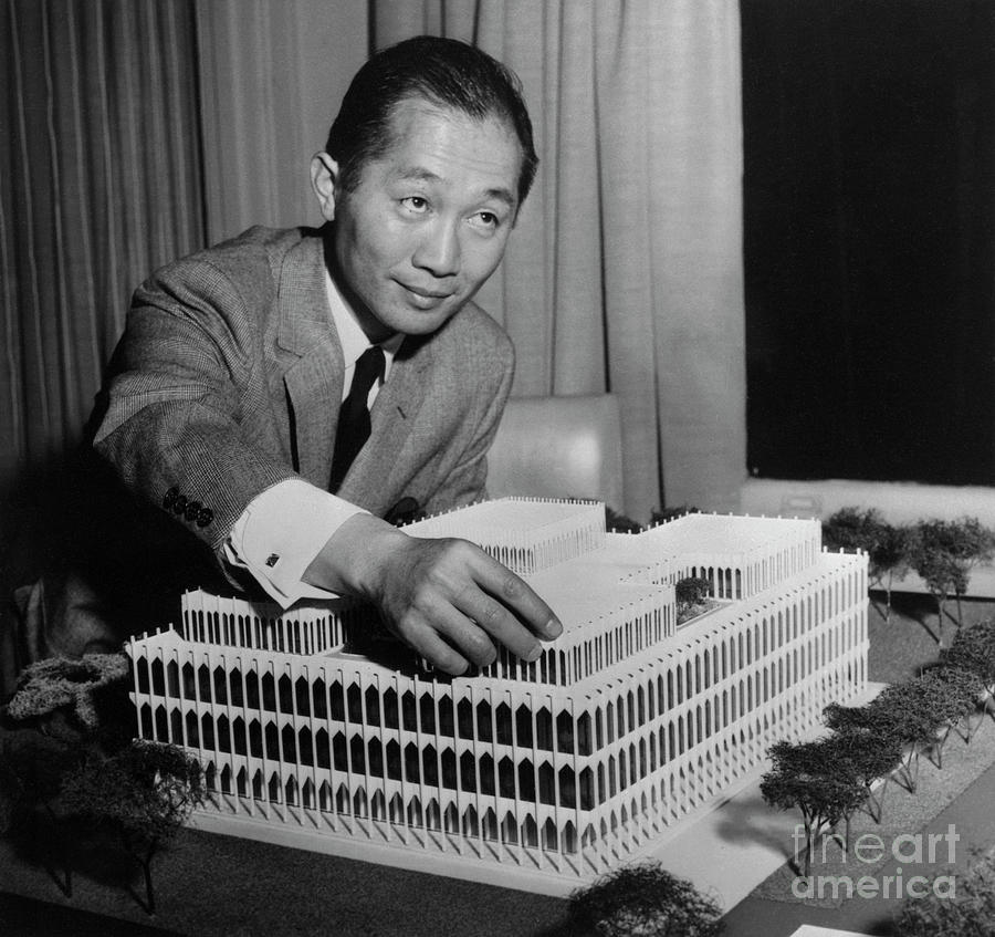 Minoru Yamasaki With Building Model Photograph by Bettmann