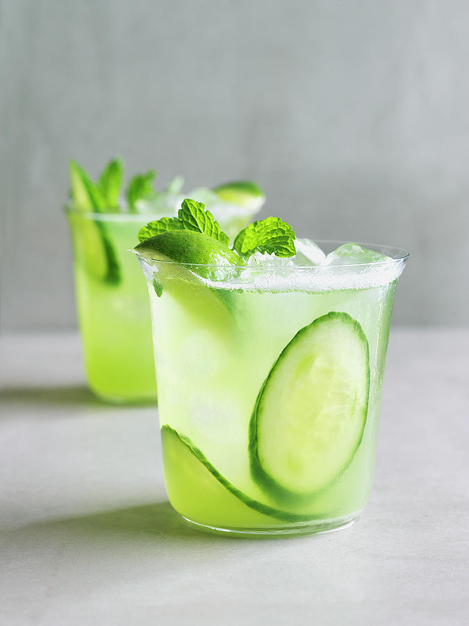 Mint Cucumber Mojito Photograph by Valerie Janssen
