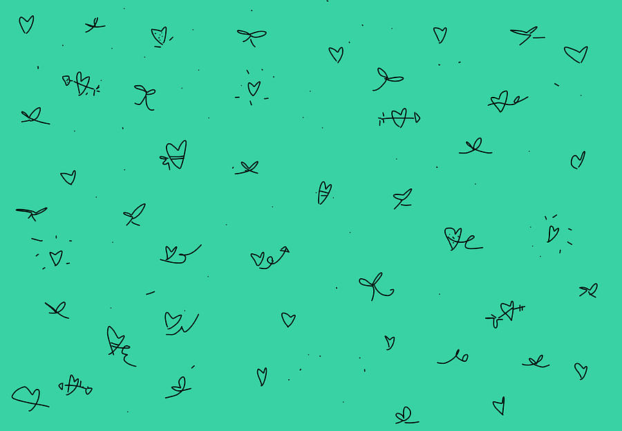 Mint Hearts Drawing by Ashley Rice