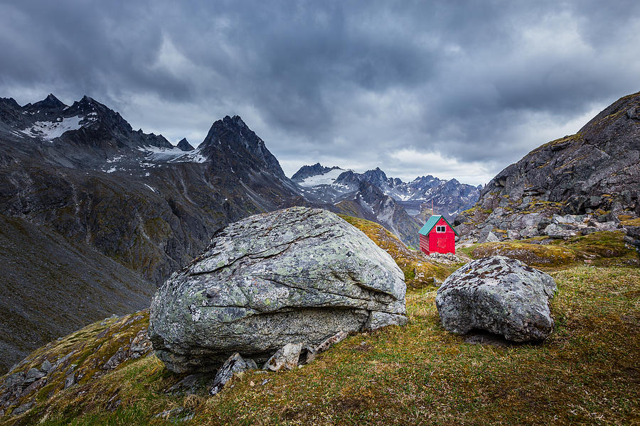 Landscape Photograph - Mint Hut Talkeetna Mountain Range by Toby Harriman