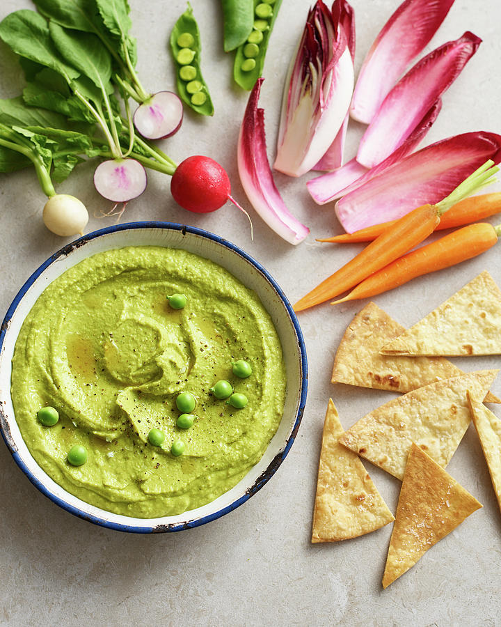 Minted Peas And Broad Bean Hummus Photograph by James Lee