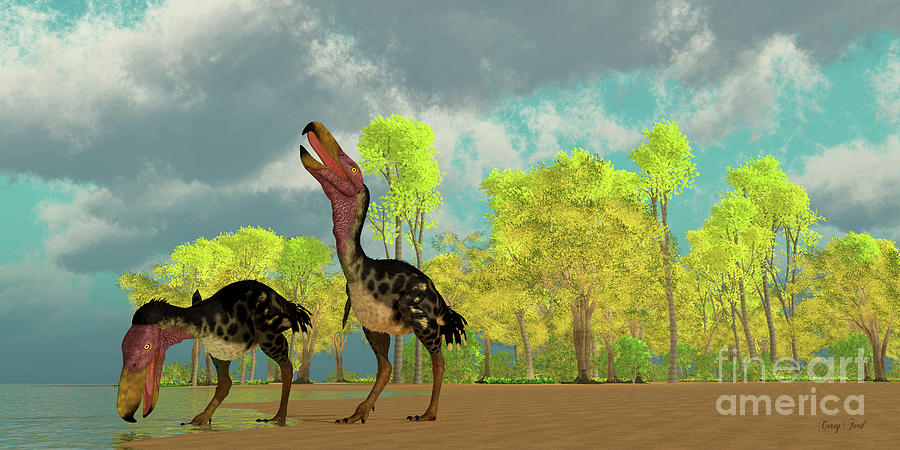 Miocene Kelenken Birds Digital Art by Corey Ford