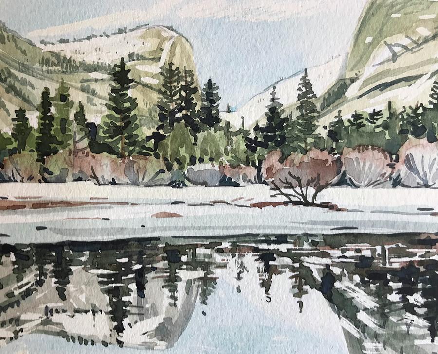 Yosemite Painting - Mirror Lake by Luisa Millicent