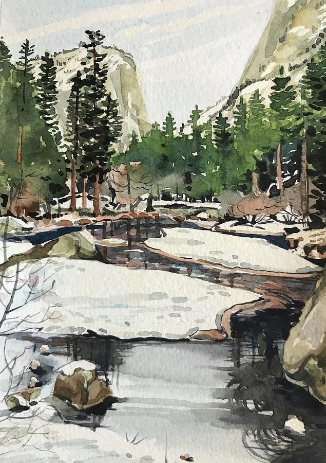 Yosemite National Park Painting - Mirror Lake Yosemite by Luisa Millicent