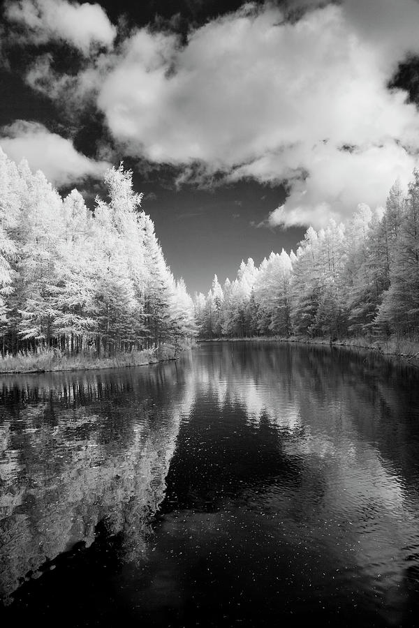 Black And White Photograph - Mirror Of Heaven, Palms Book State Park, Michigan 12 - Ir by Monte Nagler