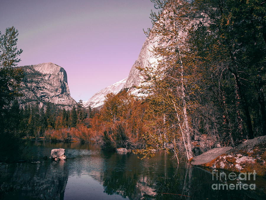 Mirrow Lake Fall Colors Yosemite Photograph by Chuck Kuhn