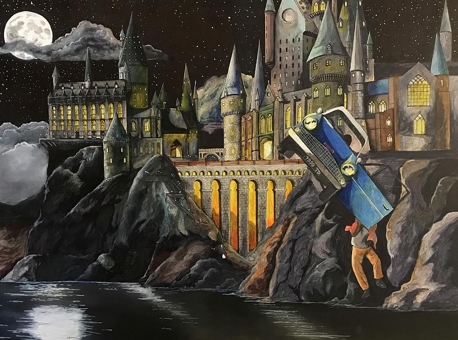 Mishap at Hogwarts Drawing by Tim Loughner