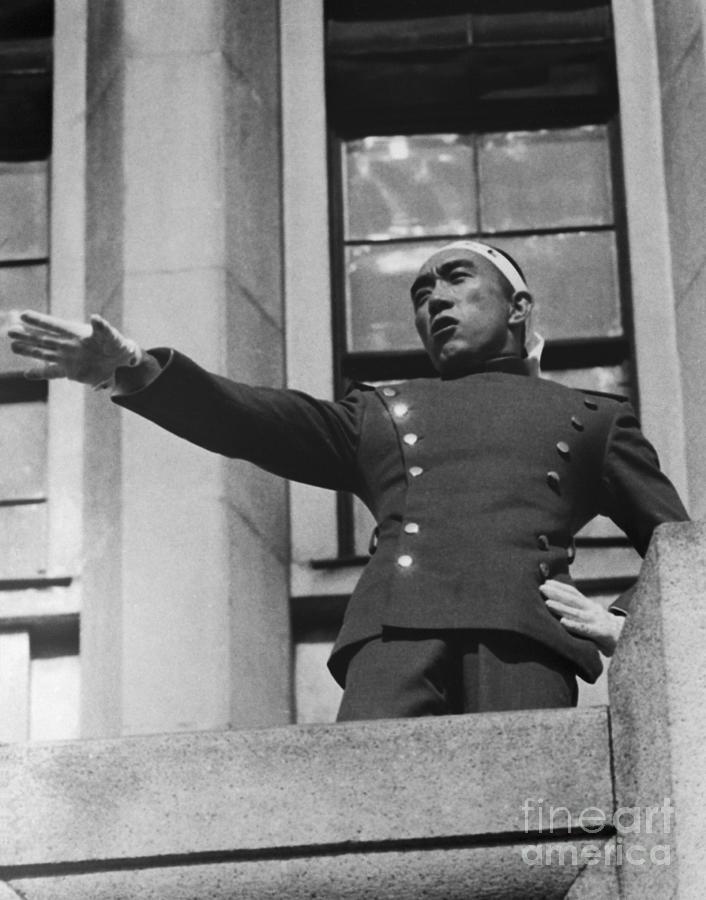 Mishima Exhorting Troops Photograph by Bettmann