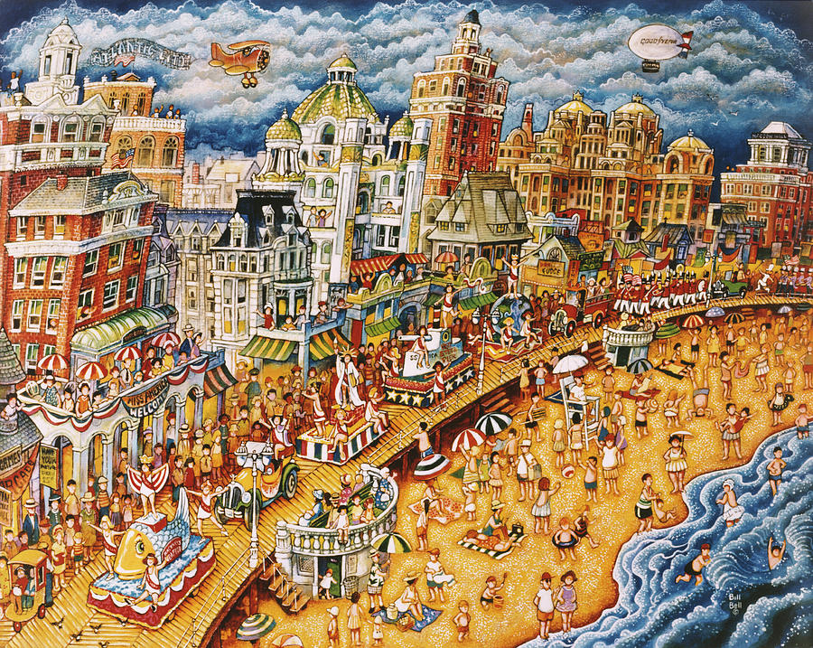 Beach Painting - Miss America Parade by Bill Bell