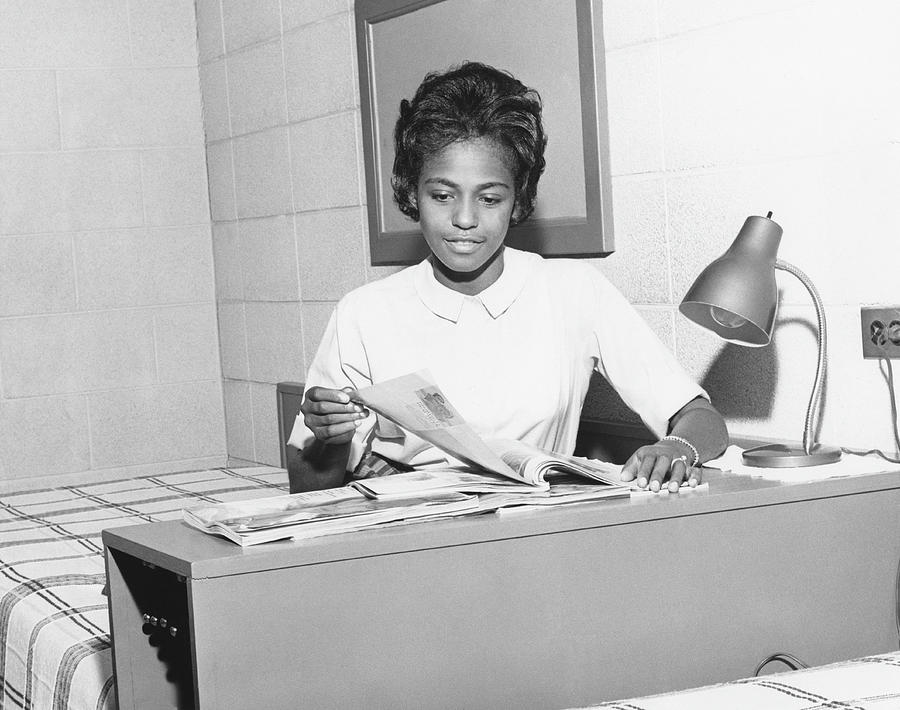 Miss Constance L. Black Reading Book Photograph by North Carolina Central University