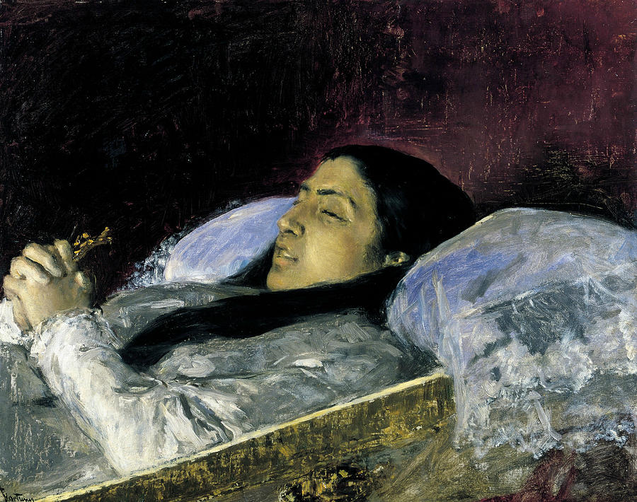 Miss Del Castillo on her Deathbed Painting by Maria Fortuny