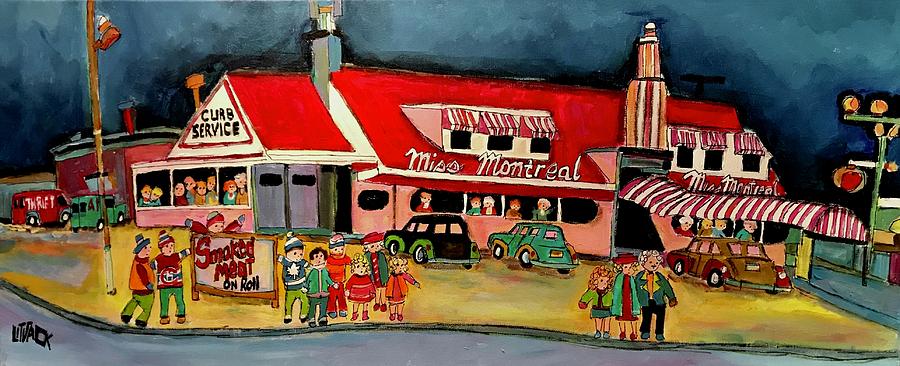 Miss Montreal on the Strip Montreal Icon Painting by Michael Litvack