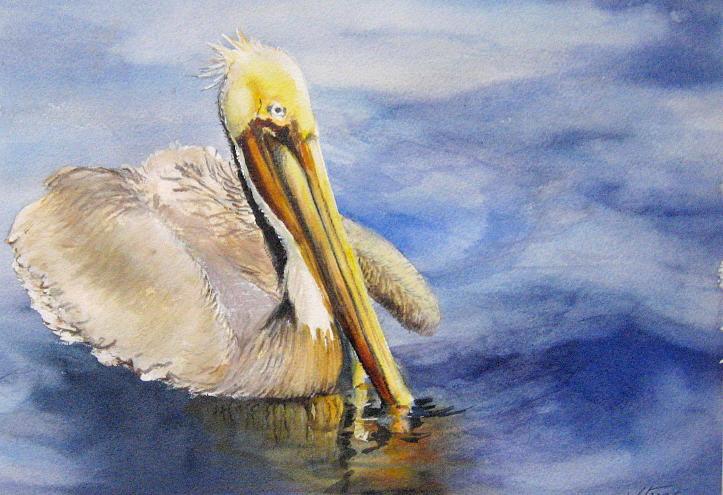 Miss. Pelican  Painting by Bobby Walters