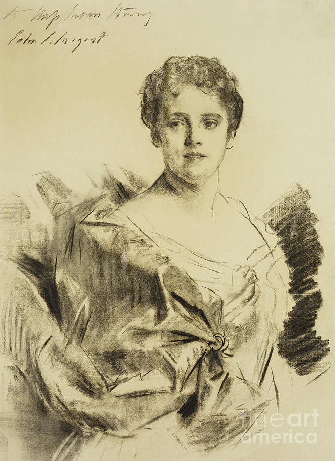 Miss Susan Strong Drawing by John Singer Sargent