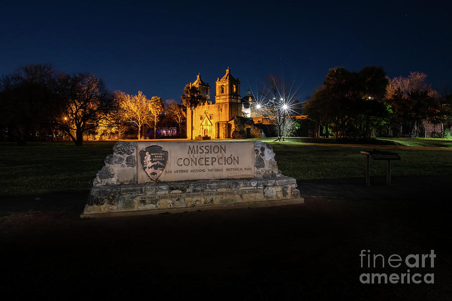 Mission Concepcion Night Street View Photograph By Bee Creek Photography Tod And Cynthia
