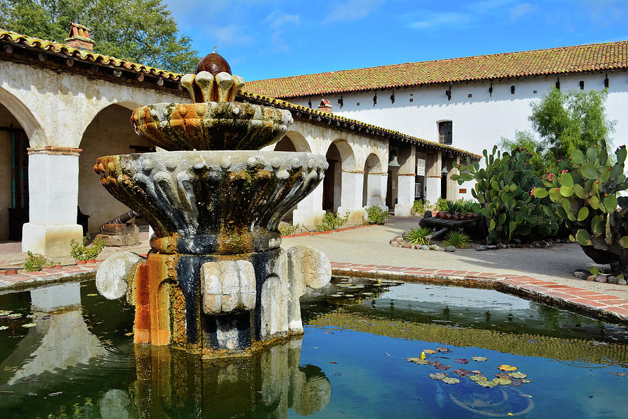 Mission San Miguel Courtyard Fountain Photograph by Kyle Hanson